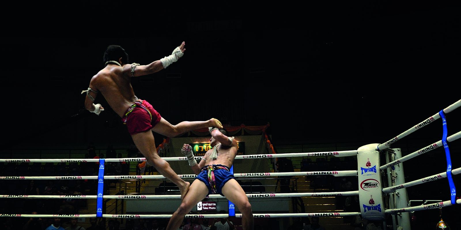 The ring inside Lumpinee Boxing Stadium in Bangkok